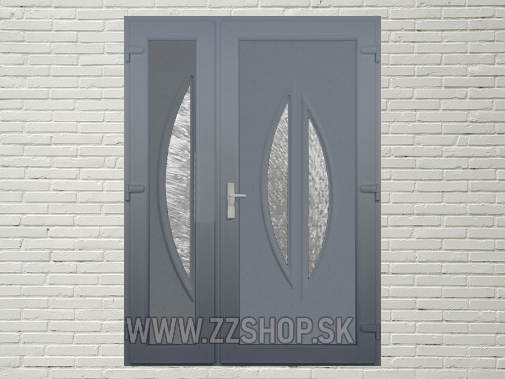 Vchodové dvojkrídlové dvere antracit King DAN 140x200 cm pravé