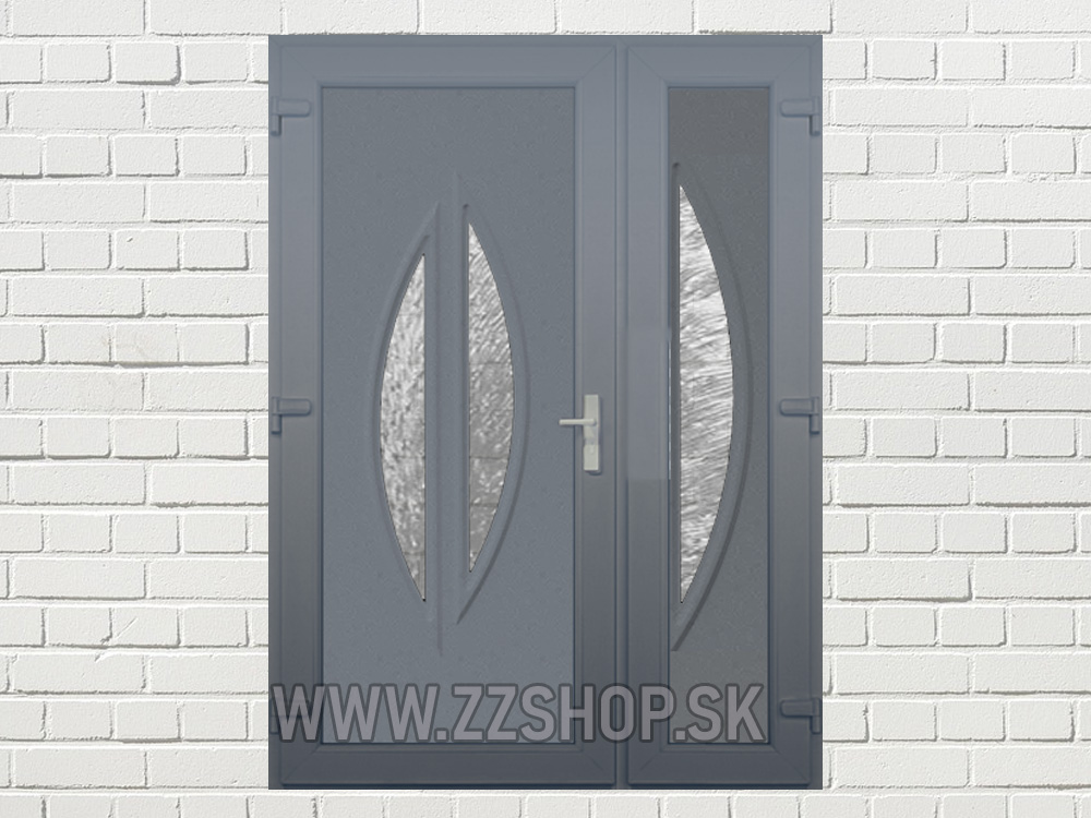 Vchodové dvojkrídlové dvere antracit King DAN 140x200 cm ľavé
