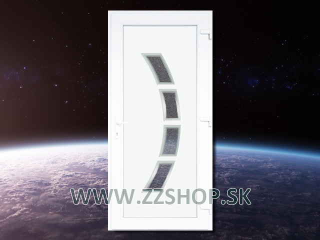 Štýlové biele plastové vchodové dvere Horizon s izolačným dvojsklom