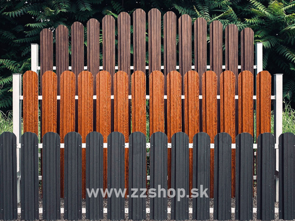 Plechové plotové dielce (textura dreva)